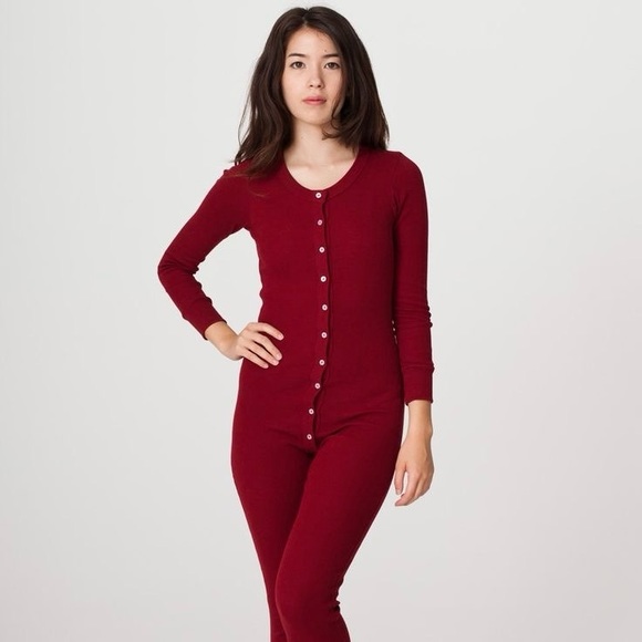 American Apparel Unisex Rib Henley One Piece - Picture 2 of 8